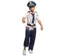 Boland - Costume da poliziotto zombie per bambini, costume per bambini, costumi in maschera, Halloween, poliziotto horror