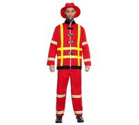 Boland - Costume da pompiere per uomo, 3 pezzi, costume in maschera per feste a tema, Halloween o carnevale, vigili del fuoco