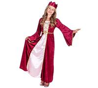 Boland - Costume da regina del Rinascimento per bambini, abito, corona, travestimento, principessa, Medioevo, festa a tema, carnevale
