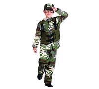 Boland - Costume da soldato per bambini, costume da soldato per bambine e bambini, costume militare, mimetico, costumi di carnevale per bambini