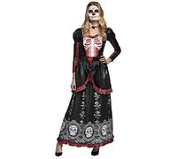 Boland - Costume da teschio per adulti, abito lungo e girocollo, Senora Adriana, Dia de los Muertos, travestimento, Halloween, carnevale, festa a tema