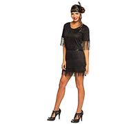 Boland - Costume Flapper Darcy, abito con frange nere, set da donna, mini abito Charleston, anni '20, costume, carnevale, festa a tema