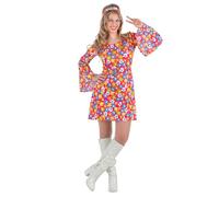 Boland - Costume hippie da donna, set con abito e fascia per Carnevale e feste a tema, anni '70, Flower Power