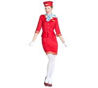 Boland - Costume da hostess, 6 pezzi, costume in maschera per feste a tema, Halloween o carnevale, assistente di volo