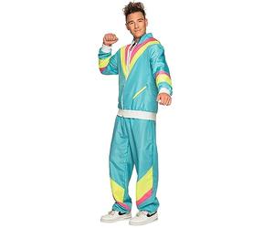 Boland - Costume per adulto anni '80 tuta da ginnastica con tasche, giacca e pantaloni, tuta da campeggio, tuta da jogging, tuta da assi, stile retrò, costume di gruppo, festa a tema, carnevale