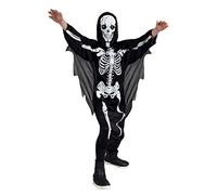Boland - Costume Scary Skeleton per bambini, tuta con cappuccio, scheletro, carnevale, festa a tema, Halloween