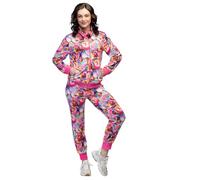 Boland - Costume tuta da ginnastica Dancing Babe anni '80 | Giacca e pantaloni, si illuminano alla luce nera, outfit retrò, tuta da jogging, Carnevale, costume di gruppo per adulti