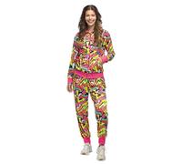 Boland - Costume tuta da ginnastica Street Art da donna anni '80