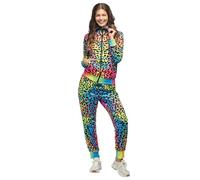 Boland - Costume tuta leopardo, completo anni '80, tuta da jogging per carnevale e feste a tema, costume di cattivo gusto, costumi in maschera