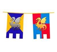 Boland - Ghirlanda di bandierine Knights & Dragons, lunghezza 6 metri