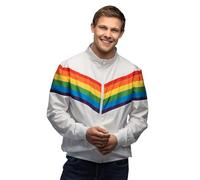 Boland - Giacca da tuta vintage Rainbow, costume da uomo in stile retrò, costume di gruppo per feste a tema o carnevale