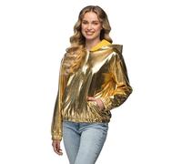 Boland - Giacca rave in look metallico, costume per uomo e donna in stile retrò, costume di gruppo per feste a tema o carnevale