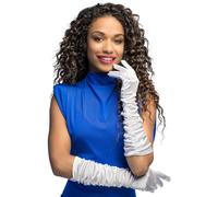 Boland- Guanti Lunghi Hollywood Effetto Raso per Adulti, Bianco, Taglia Unica, 03141