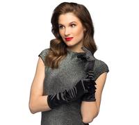 Boland - Guanti lunghi Monte Carlo, tessuto satinato lucido, pop star, Hollywood, starlette, anni '20, flapper, accessorio, costume, carnevale, festa a tema