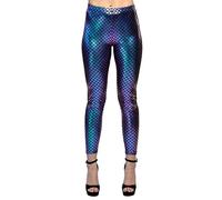 Boland - Leggings da sirena, motivo a squame, mondo sottomarino, costume, festa a tema, carnevale, JGA