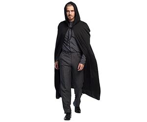 Boland - Mantello con cappuccio Dust, 180 cm, 100% poliestere, unisex, strega, Medioevo, cavaliere, vampiro, Halloween, costume, carnevale, festa a tema