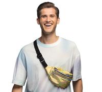 Boland - Marsupio olografico, retrò, accessorio per costumi in maschera, marsupio, accessorio per festival, carnevale, festa a tema, Taglia unica, 36014, Gold