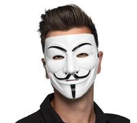 Boland Maschera Anonima Bianca Adulto I Anonimo Protesta Hacker Guido I Halloween Carnevale Fancy Dress Cosplay