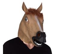 Boland - Maschera cavallo in lattice con peli adulti, marrone, 00144