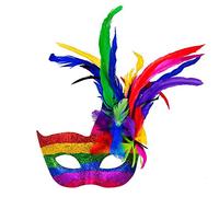 Boland- Mascherata Maschera per Adulti, arc-en-ciel, 00211
