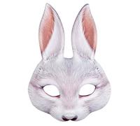 Boland 56734 - Mezza maschera coniglio, stampa realistica, maschera con elastico per carnevale o festa a tema, accessori per costumi animali, costumi in maschera