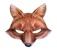 Boland 56732 - Mezza maschera volpe, stampa realistica, maschera con elastico per carnevale o festa a tema, accessori per costumi da animale, costumi in maschera