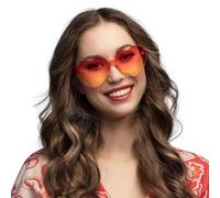 Boland Occhiali da Sole a Cuore Arancione e Giallo sfumati per Adulto - Arancione - Taglia Unica