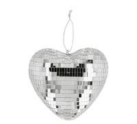 Boland - Palla da discoteca a cuore lucida, 19 cm, decorazione per festa a tema disco fever, decorazione da appendere per matrimonio o Capodanno