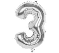 Boland - Palloncino a Forma di Numero, Argento 86 cm, con Numeri, Numero, Palloncino, Aria, Compleanno, Anniversario