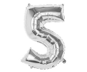 Boland - Palloncino a forma di numero, argento 86 cm, con numeri, numero, palloncino, aria, compleanno, anniversario