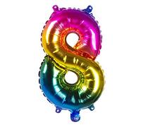 Boland - Palloncino gonfiabile a forma di cifra, misura 36 cm, colori arcobaleno, numero, palloncino, elio, compleanno, giubileo, anno di vita, festa a sorpresa, decorazione