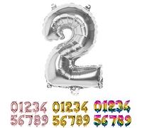 Boland - Palloncino in Foil Numero, Dimensione 36 cm, Argento, Palloncino Numero, Numero, Palloncino, Pallone, Compleanno, Anniversario, Compleanno Bambini, Decorazione, Regalo