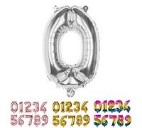 Boland - Palloncino in Foil Numero, Dimensione 36 cm, Argento, Palloncino Numero, Numero, Palloncino, Pallone, Compleanno, Anniversario, Compleanno Bambini, Decorazione, Regalo