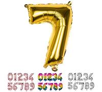 Boland - Palloncino in foil numero, dimensione cm 36, color oro, palloncino numero, numero, palloncino, pallone, compleanno, anniversario, compleanno bambini, decorazione, regalo