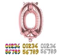 Boland Palloncino a Forma di Numero '0', Oro Rosa, 36 cm, Colore, 0, 23780
