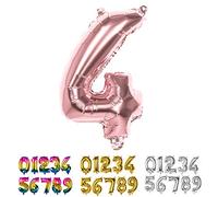 Boland - Palloncino in pellicola, misura 36 cm, oro rosa, palloncino con numeri, palloncino, aria, compleanno, anniversario, anniversario, anno di vita, festa a sorpresa, compleanno dei bambini,