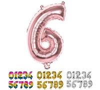 Boland - Palloncino in Pellicola, Misura 36 cm, Oro Rosa, Palloncino con Numeri, Palloncino, Aria, Compleanno, Anniversario, Anniversario, Anno di Vita, Festa a Sorpresa, Compleanno dei Bambini,