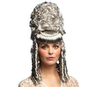 Boland - Parrucca Marie-Sophie, grigia, con riccioli, acconciatura in capelli sintetici, medievale, nobiliare, in maschera, carnevale, festa a tema, festa motto