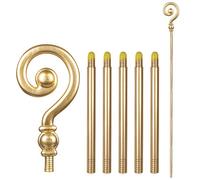 Boland 56608 - Bastone da vescovo 6 pezzi, lunghezza 185 cm, oro, bastone, Babbo Natale, accessorio, travestimento, costume, carnevale, festa a tema, teatro, palcoscenico