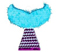 Boland Pinata 30964 - Pinna da sirena, dimensioni 45 x 40 x 9 cm, coda di sirena, viola, turchese, compleanno, decorazione per feste, regalo