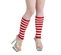 Boland- Retro Calze Scaldamuscoli Stripy a Righe per Adulti, Rosso/Bianco, Taglia Unica, 01715