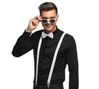 Boland - Set costume da 3 pezzi, accessori con bretelle, occhiali e papillon, per festival, jga, carnevale e feste a tema