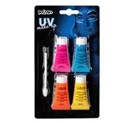 Boland - Set di make-up per Halloween, trucco UV luminoso e accessori, make-up per carnevale e feste a tema