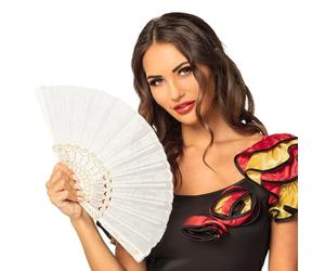 Boland - Ventaglio di tessuto Granada, lungo circa 25 cm, anni '20, Il grande Gatsby, spagnolo, barocco, costume, accessorio, festa a tema, carnevale