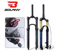 BOLANY Bike Fork Rebound regolabile MTB Air sospensione anteriore 26/27.5/29 pollici 120mm forcella a sgancio rapido da viaggio accessori per biciclette 27 Tapered Remote B