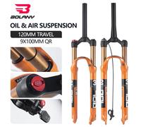 BOLANY Forcella Bici Solo Aria Arancione MTB Bicicletta Sospensione Anteriore Dritto/Conico RL/LO 26/27.5/29 pollici Lega di Magnesio QuickRelease