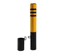 Bolardo de seguridad de acero con funda de empotramiento - Poste delimitador de tráfico de seguridad extraíble para entradas de vehículos, estacionamientos y control de tráfico vial (24 pulgadas)