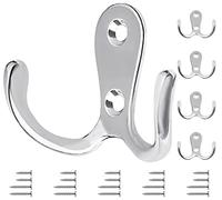 Bolatus 5 ganci appendiabiti in metallo stile vintage doppio gancio da parete in metallo retrò da avvitare per cucina bagno parete