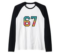 Bold 67 Gradient Numbers - Meme Slang Art per i Fan della Gen Alpha Maglia con Maniche Raglan