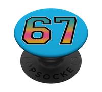 Bold 67 Gradient Numbers - Meme Slang Art per i fan della Gen Alpha PopSockets PopGrip Adesivo